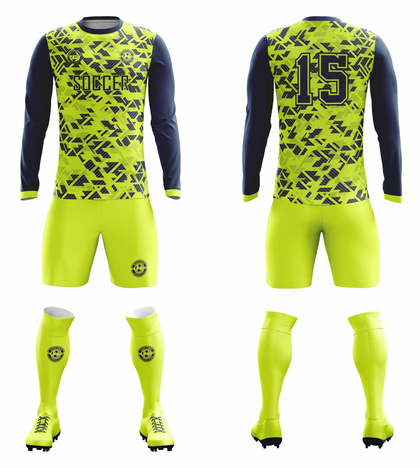 CUSTOM YELLOW & BLUE GOAL KEEPER JERSEY