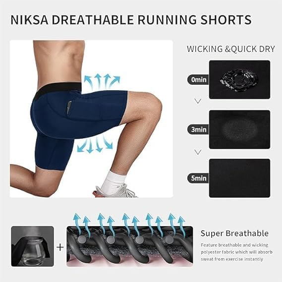 Men Compression Shorts Dry Cool Sports (Navy)