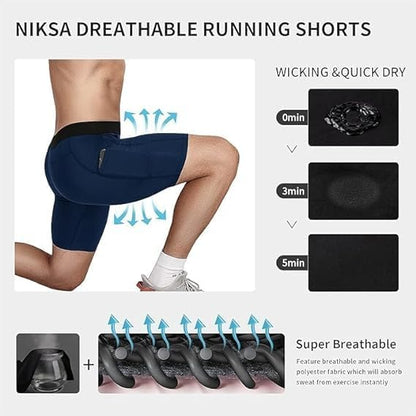 Men Compression Shorts Dry Cool Sports (Navy)