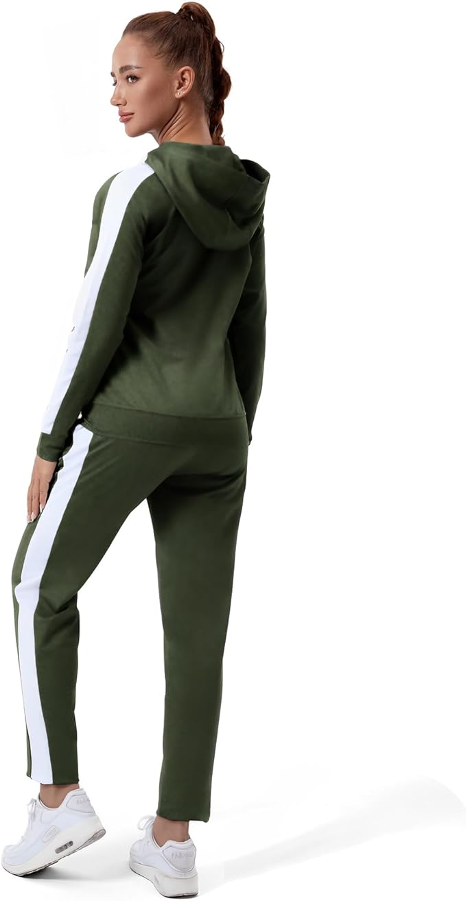 Custom Track Suit For Women Army Green