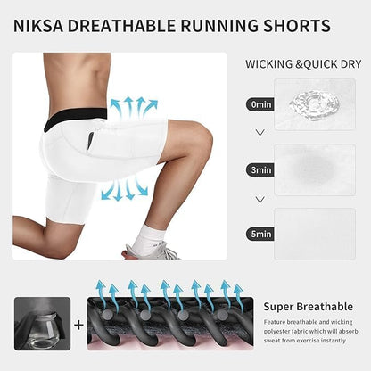 Men Compression Shorts Dry Cool Sports (White)