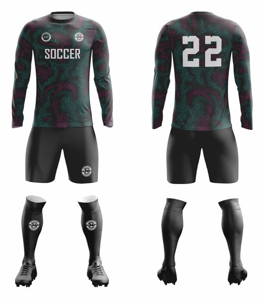 CUSTOM BLACK & GREEN GOAL KEEPER JERSEY