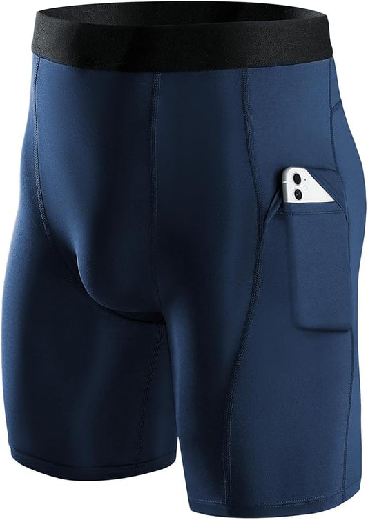 Men Compression Shorts Dry Cool Sports (Navy)