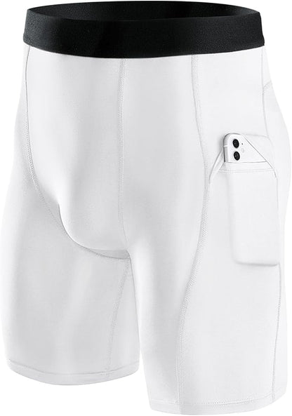 Men Compression Shorts Dry Cool Sports (White)