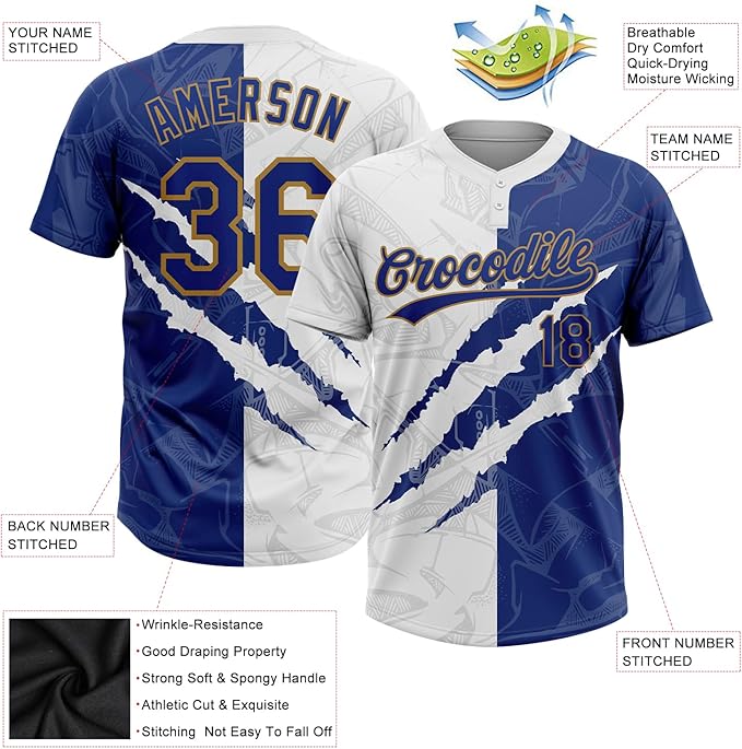 Custom Baseball Two button Top Jersey Graffiti