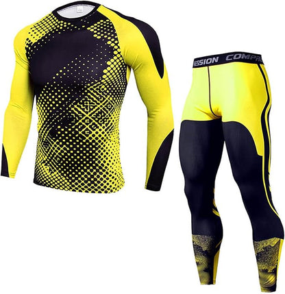 EBI Men's Compression Workout Set (Yellow Dot)