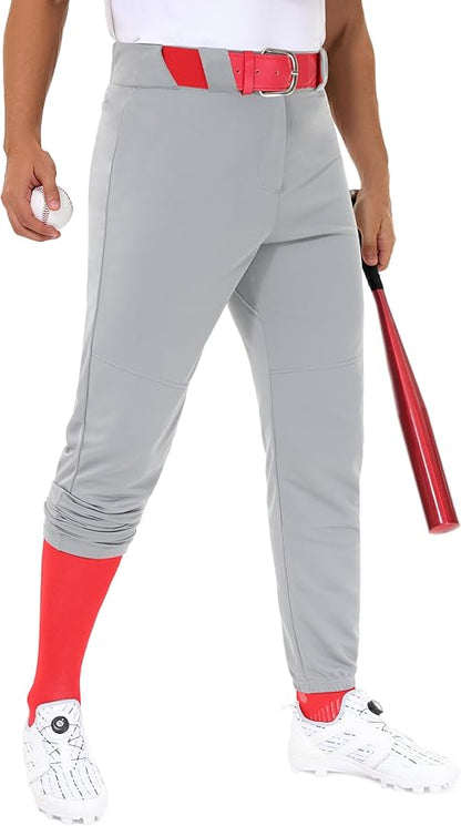 "Custom Gray Baseball Pants - Short and Long Styles"