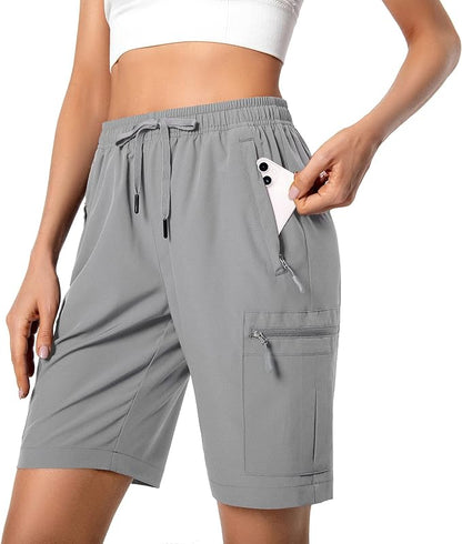 Women's Lightweight Hiking Cargo Shorts (Grey)