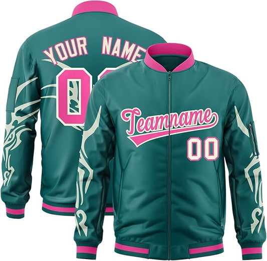 Custom Baseball Caging Jacket Green/pink