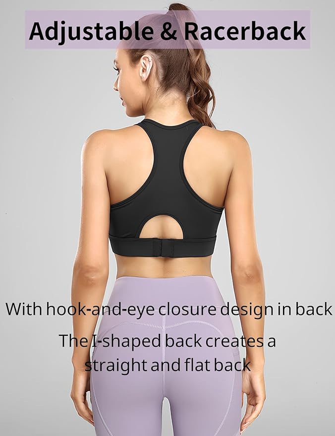 Sports Bras for Women High Support (Black)