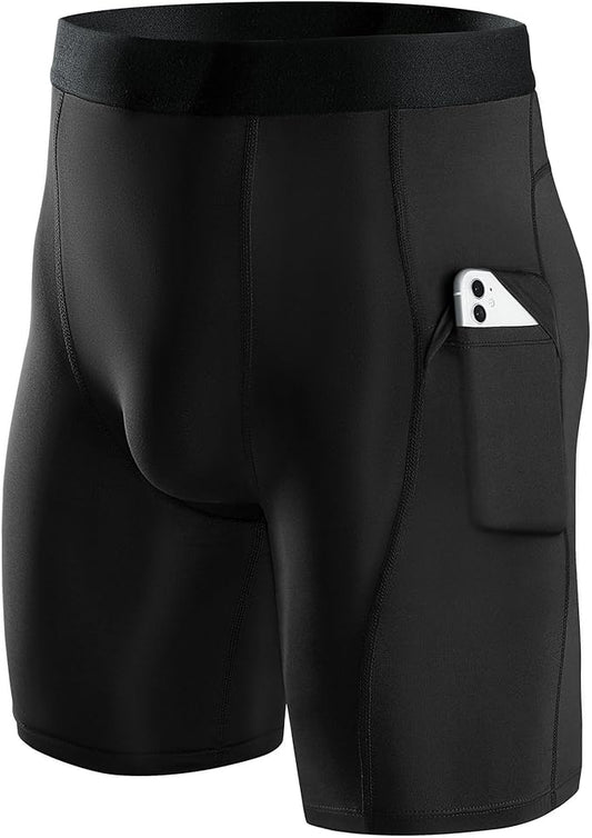 Men Compression Shorts Dry Cool Sports (Black)