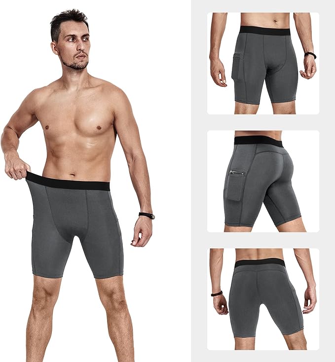 Men Compression Shorts Dry Cool Sports (Molted Grey)