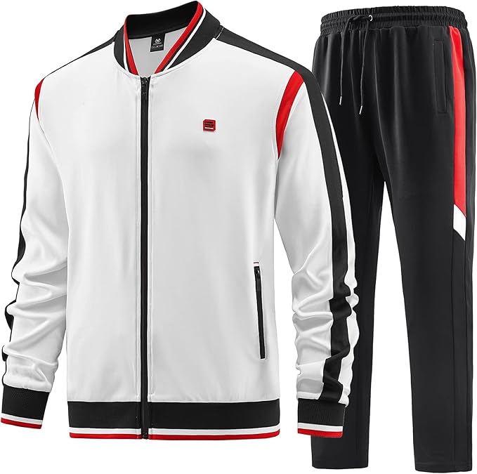 Custom Track Suit For Men White/Black