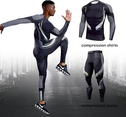 EBI Men's Compression Workout Set (White/Black)