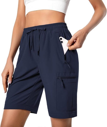 Women's Lightweight Hiking Cargo Shorts (Navy)