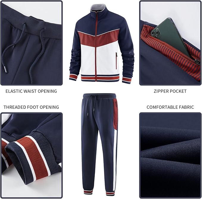 Custom Track Suit For Men Navy/White