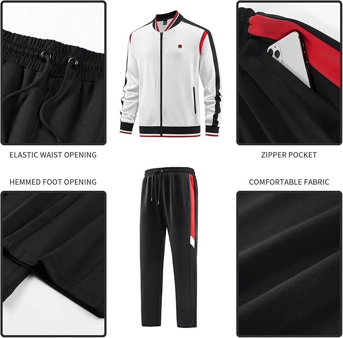 Custom Track Suit For Men White/Black