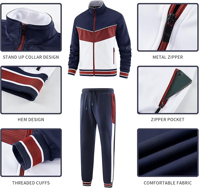 Custom Track Suit For Men Navy/White