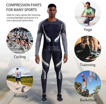 EBI Men's Compression Workout Set (White/Black)