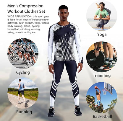 EBI Men's Compression Workout Set (White Dot)