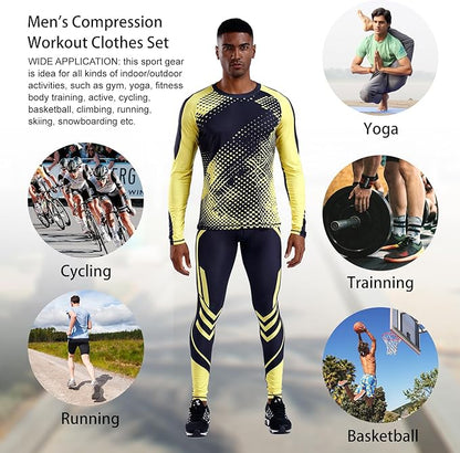 EBI Men's Compression Workout Set (Yellow Dot)