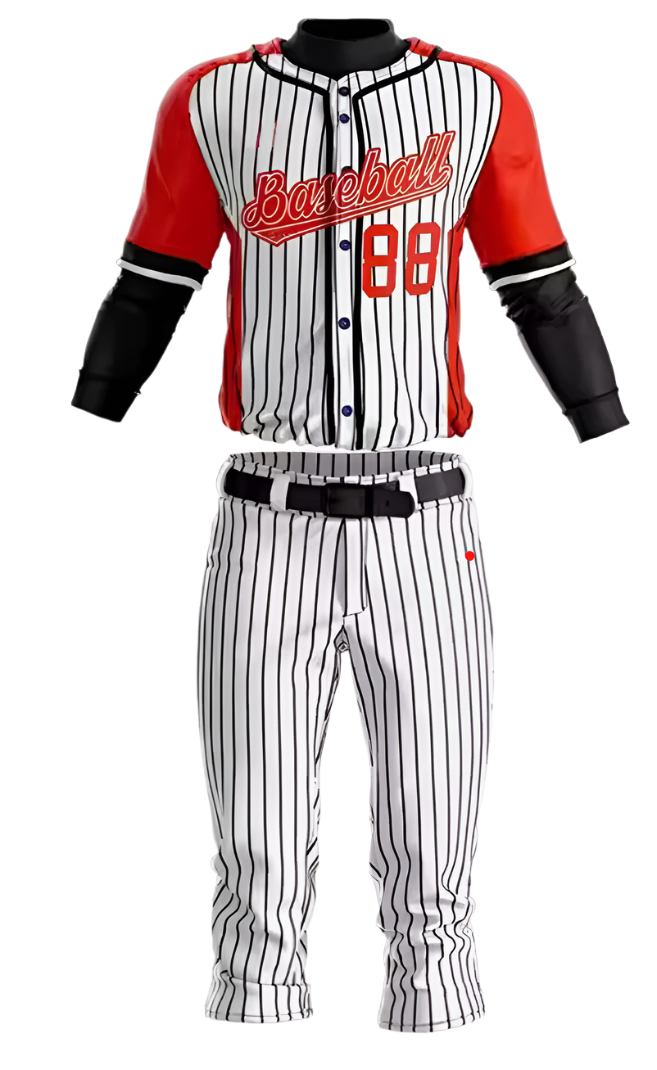 Custom Baseball Striped Red Jersey - Premium Athletic Fit