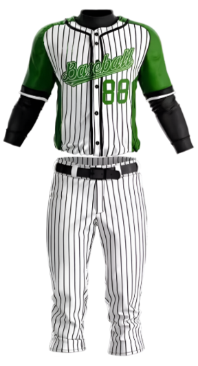 Custom Baseball Green Striped Jersey - Premium Athletic Fit