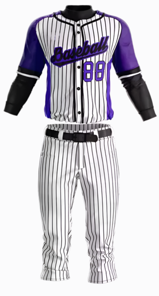 Custom Baseball Purple Striped Jersey - Premium Athletic Fit