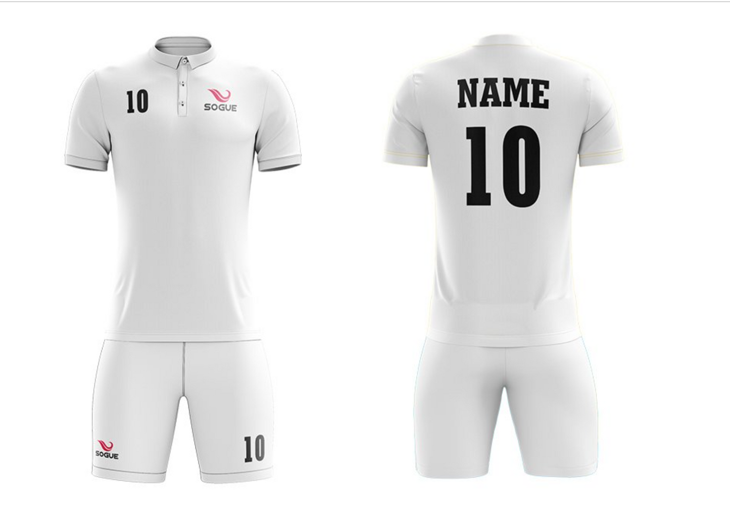 Short Sleeve Soccer Uniform With Polo Collar